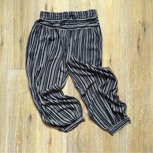 SIMPLE by Suzanne Betro Striped Genie Pants Loungewear Navy Blue White - Large